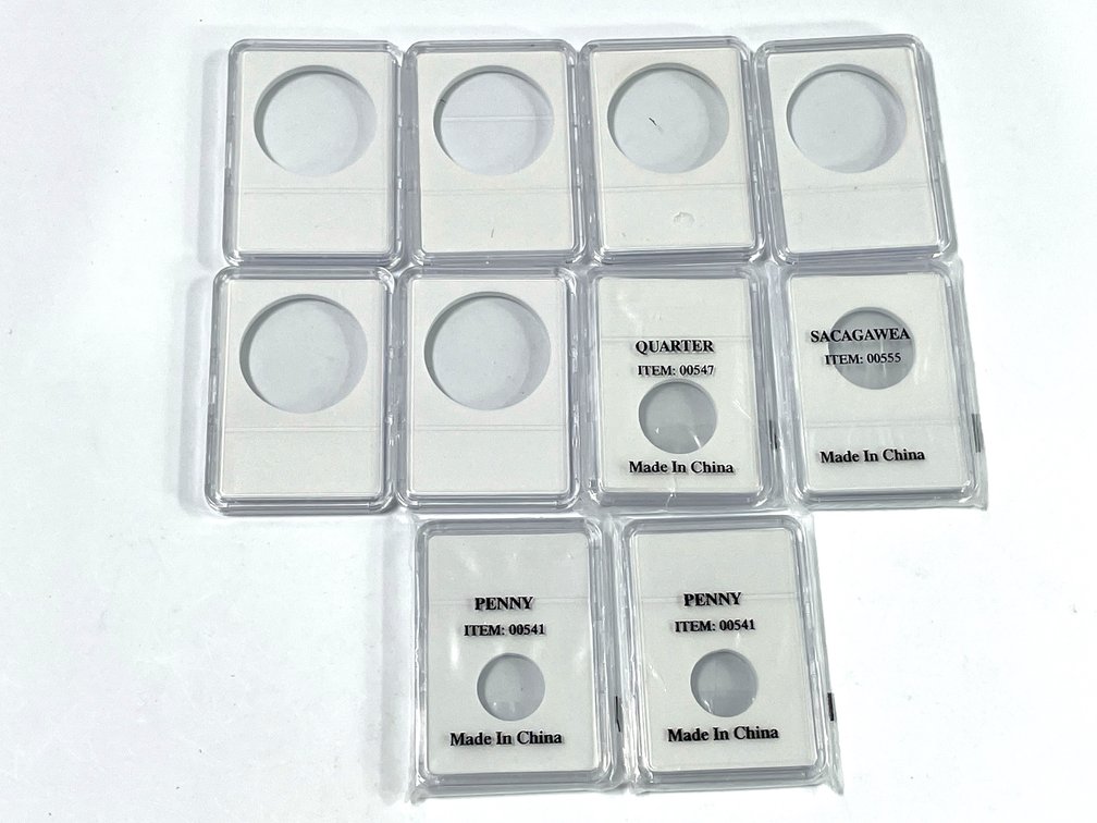 10 Empty Plastic Coin Slab Holders - Dollar Penny Quarter Sacagawea