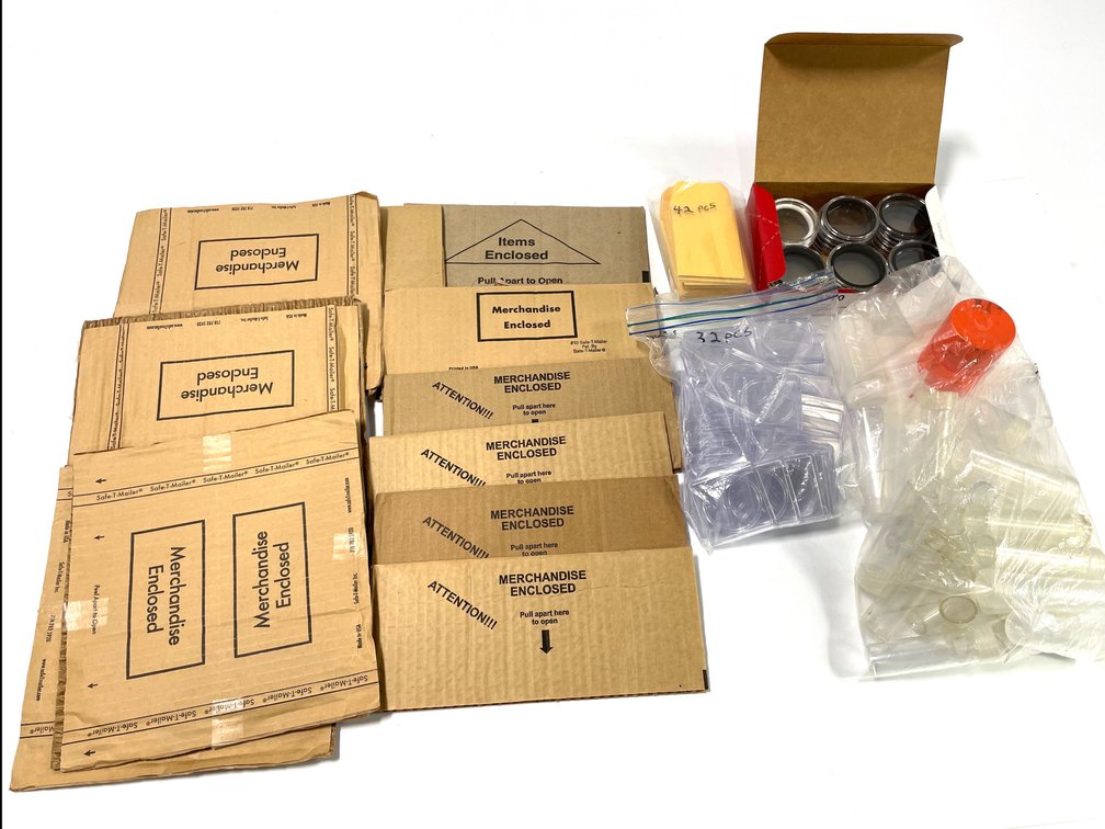 Assorted Numismatic Coin Storage and Shipping Supplies