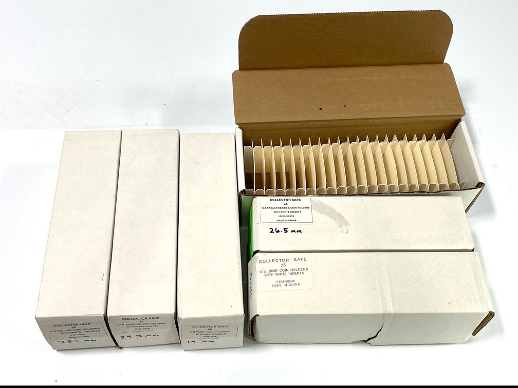 6 Collector Safe U.S. Coin Holder Storage Boxes