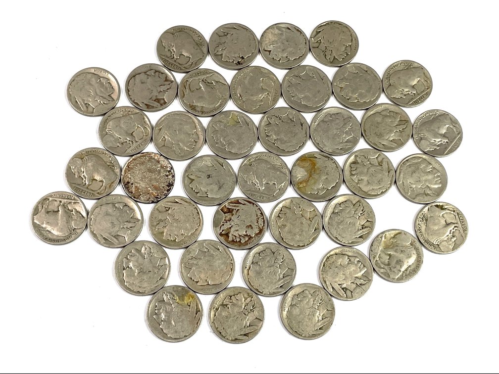 $2.00 Roll of Mixed Buffalo Nickels - Some with Partial Dates