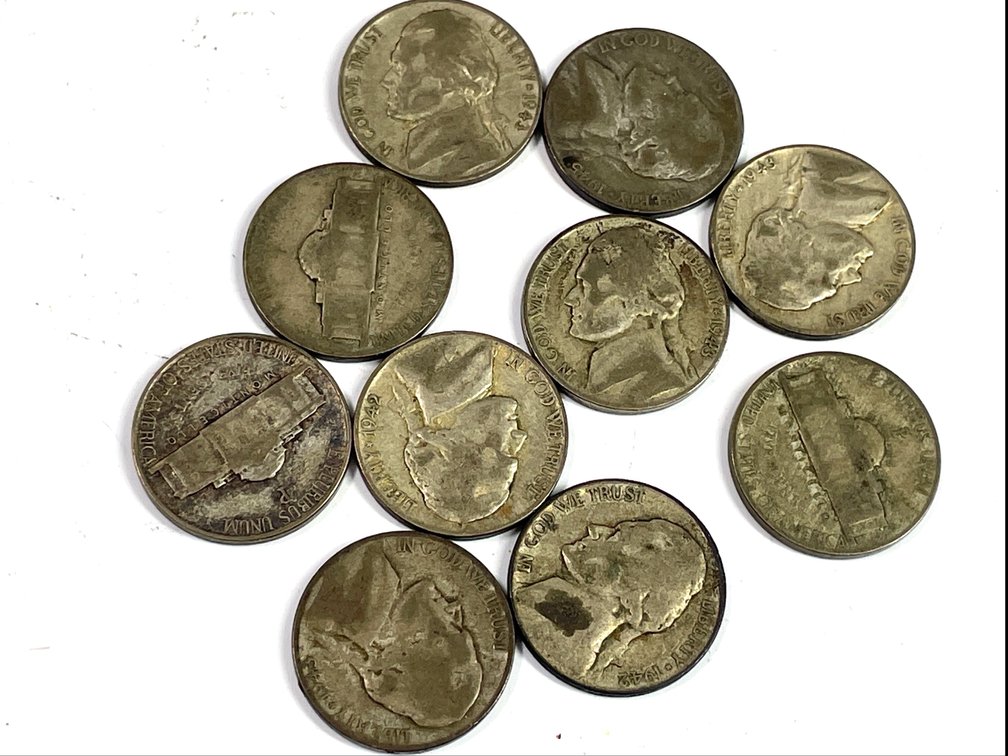 10 World War II Silver Nickels