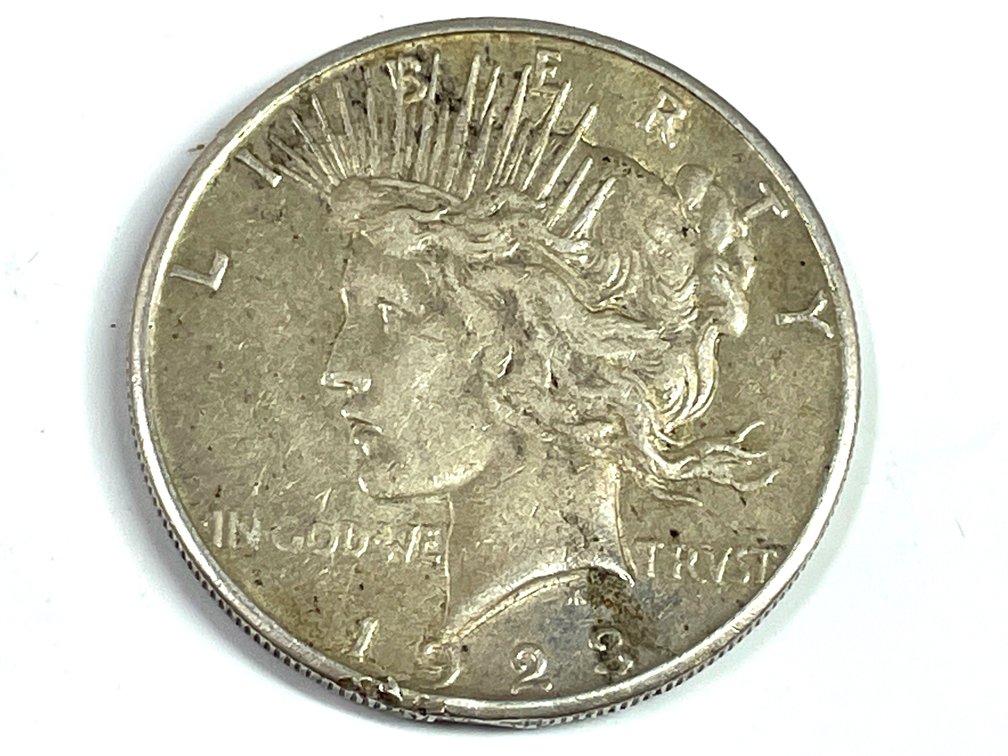 1923-S Peace Silver Dollar with Rim Ding