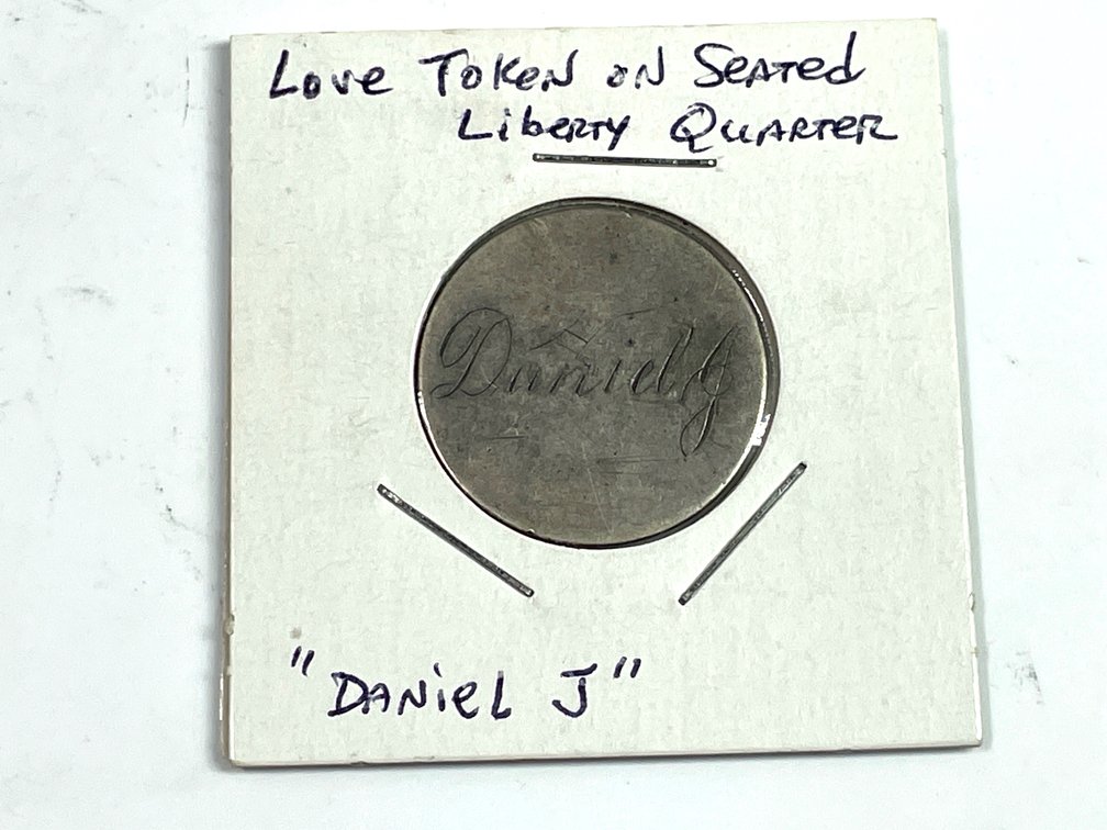 Seated Liberty Quarter Love Token - No Date