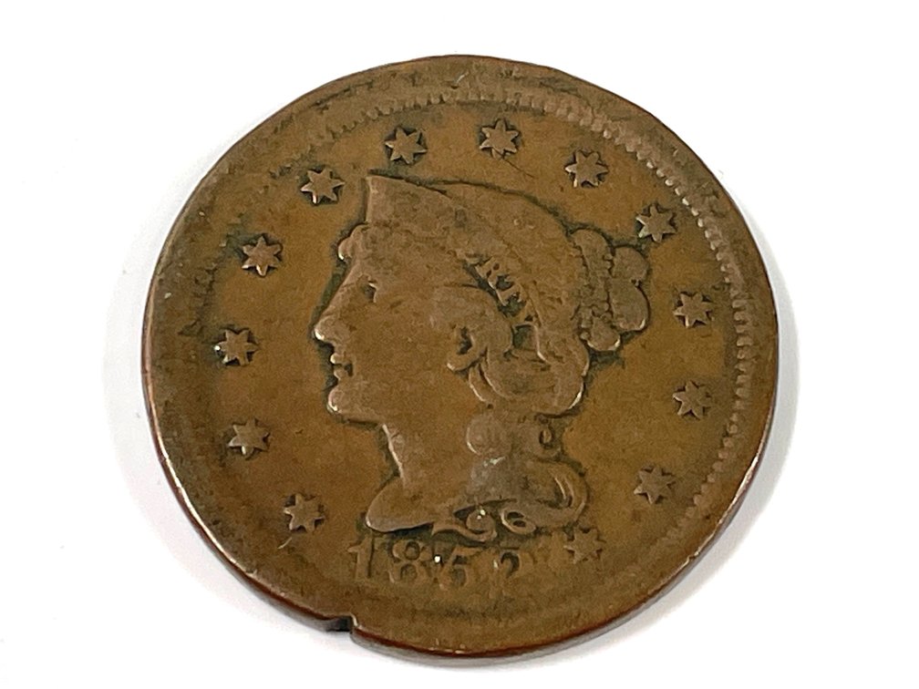 1852 Braided Hair Large Cent - VG-F