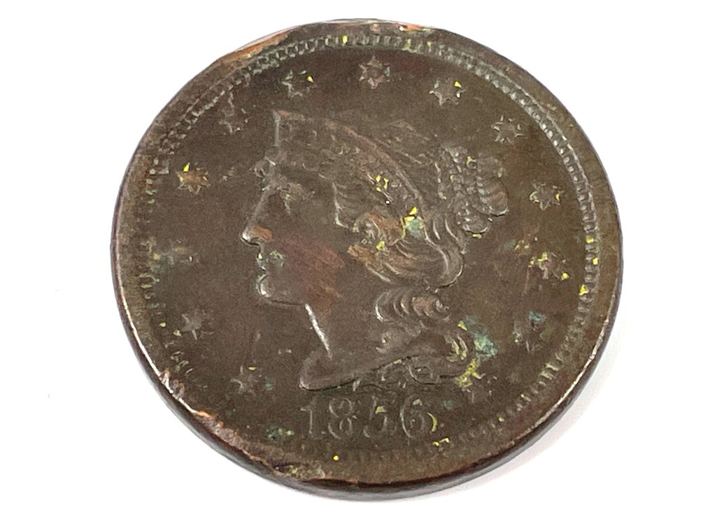1856 Braided Hair Large Cent - Sharp XF