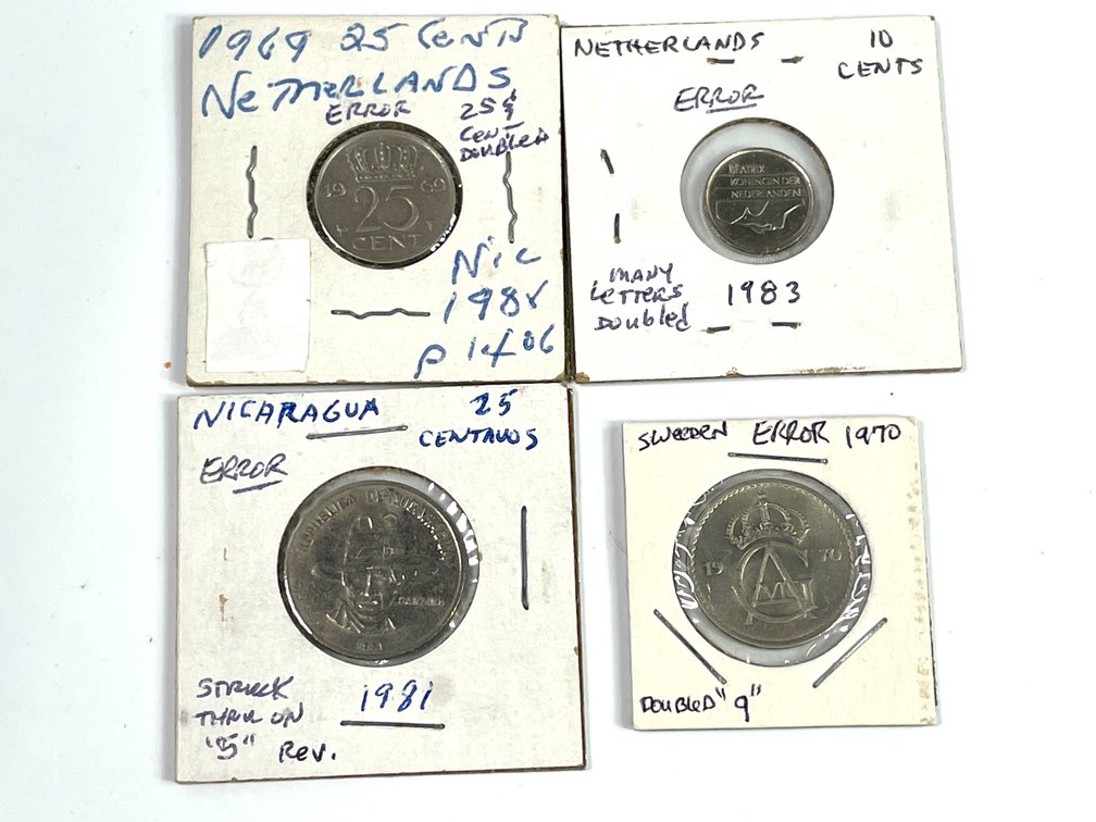 1969-1983 Mixed World Error Coins - Lot of 4
