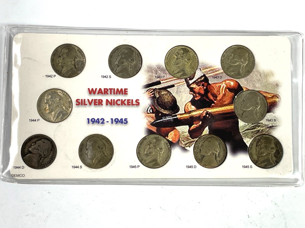 1942-1945 Wartime Silver Jefferson Nickel 11-Coin Set