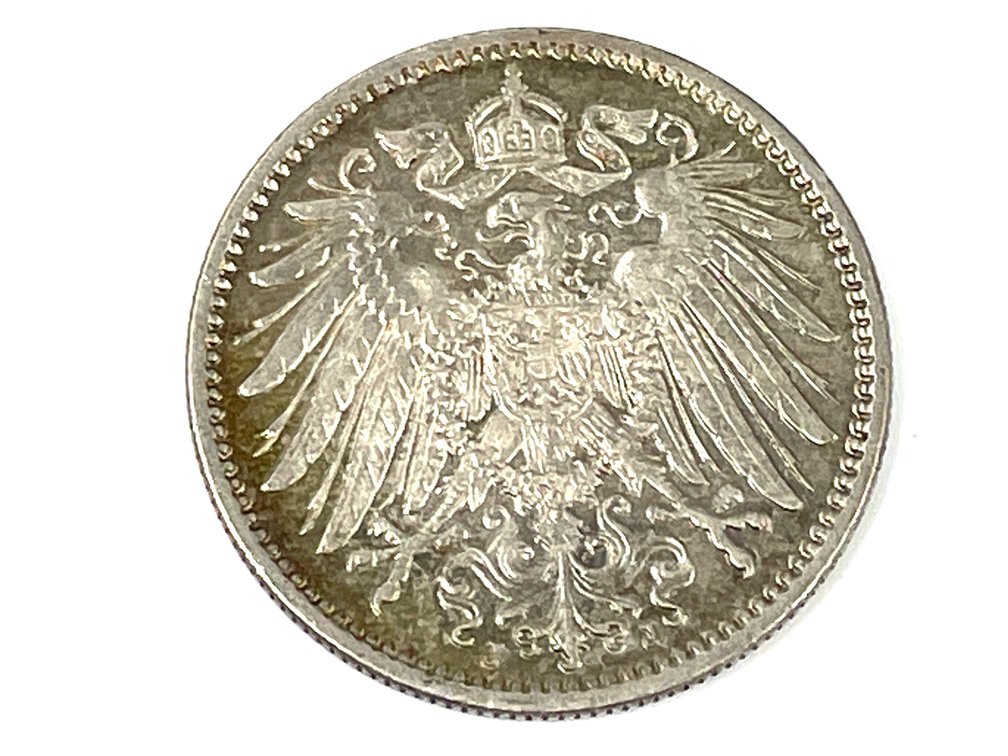 1915 German Empire 1 Mark Silver Coin