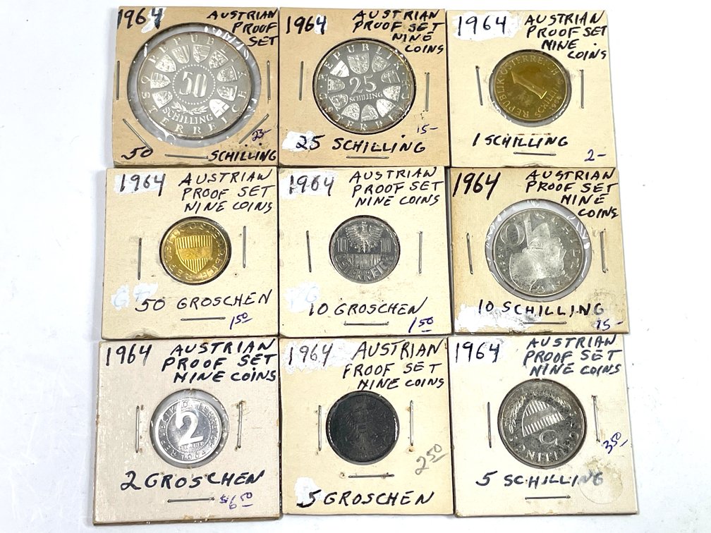 1964 Austrian Proof 9-Coin Set
