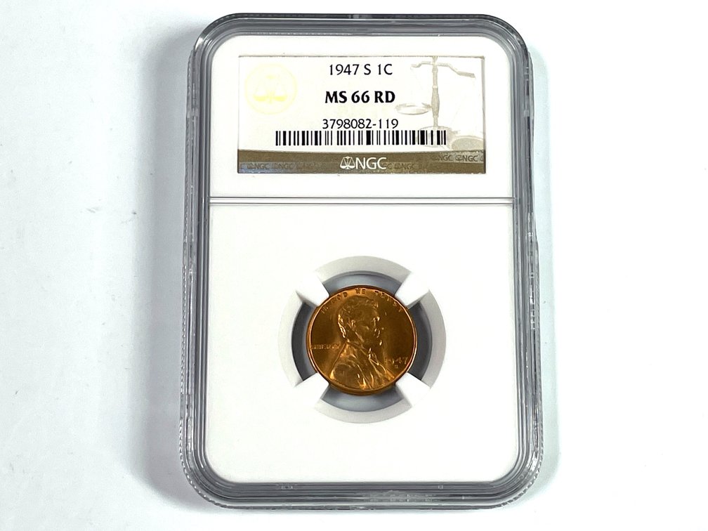 NGC-graded 1947-S Lincoln Wheat Cent MS 66 RD
