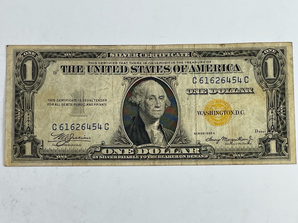 1935 A North Africa Yellow Seal $1 Silver Certificate