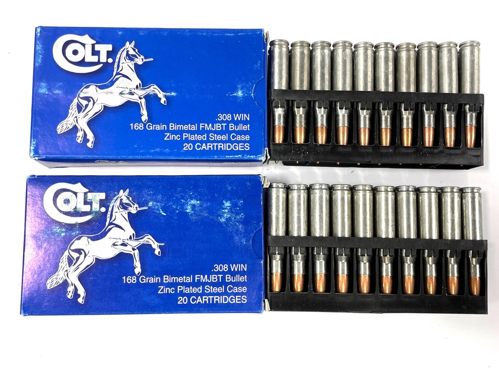 .308 WIN - Two 20-round Boxes of Colt 168-grain Ammunition