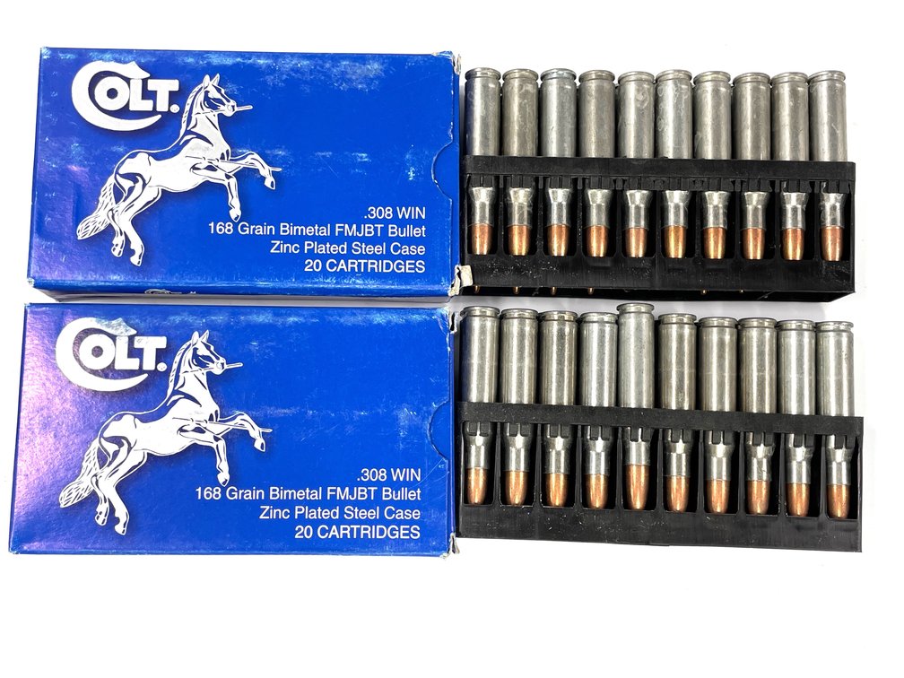 .308 WIN - Two 20-round Boxes of Colt 168-grain Ammunition
