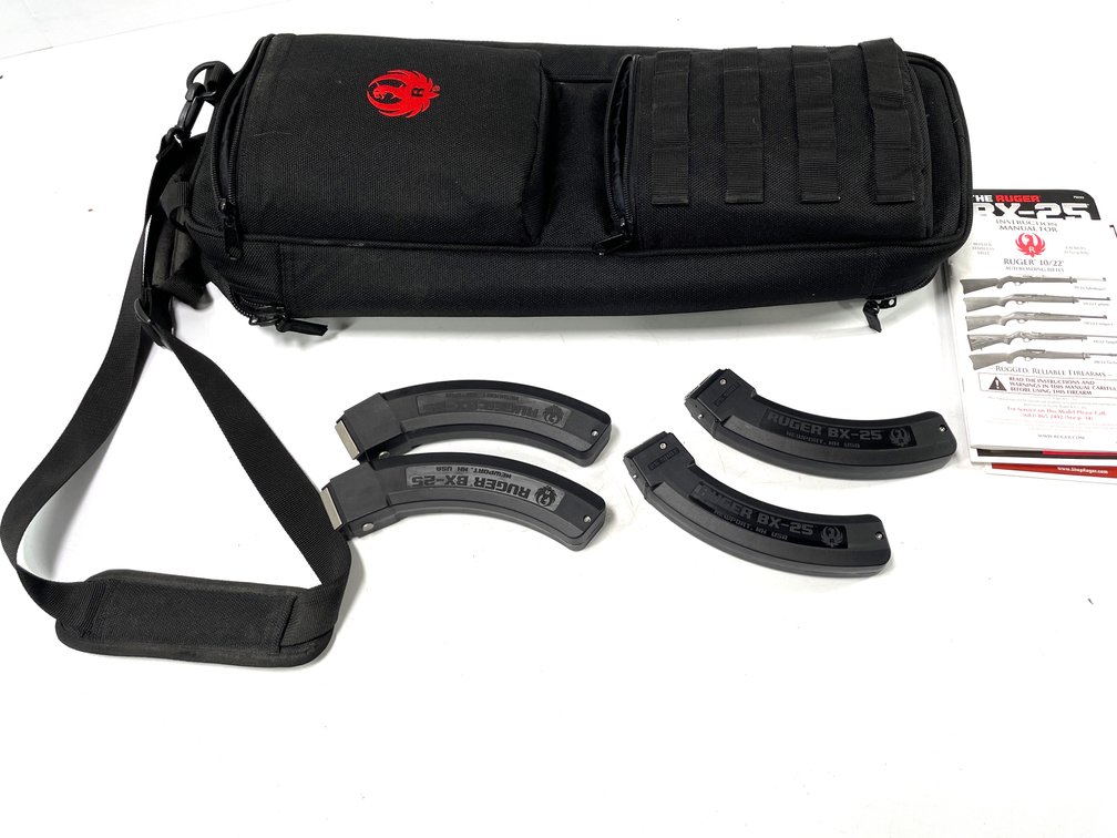 4 Ruger BX-25 25-Round Magazines & 10/22 Rifle Bag