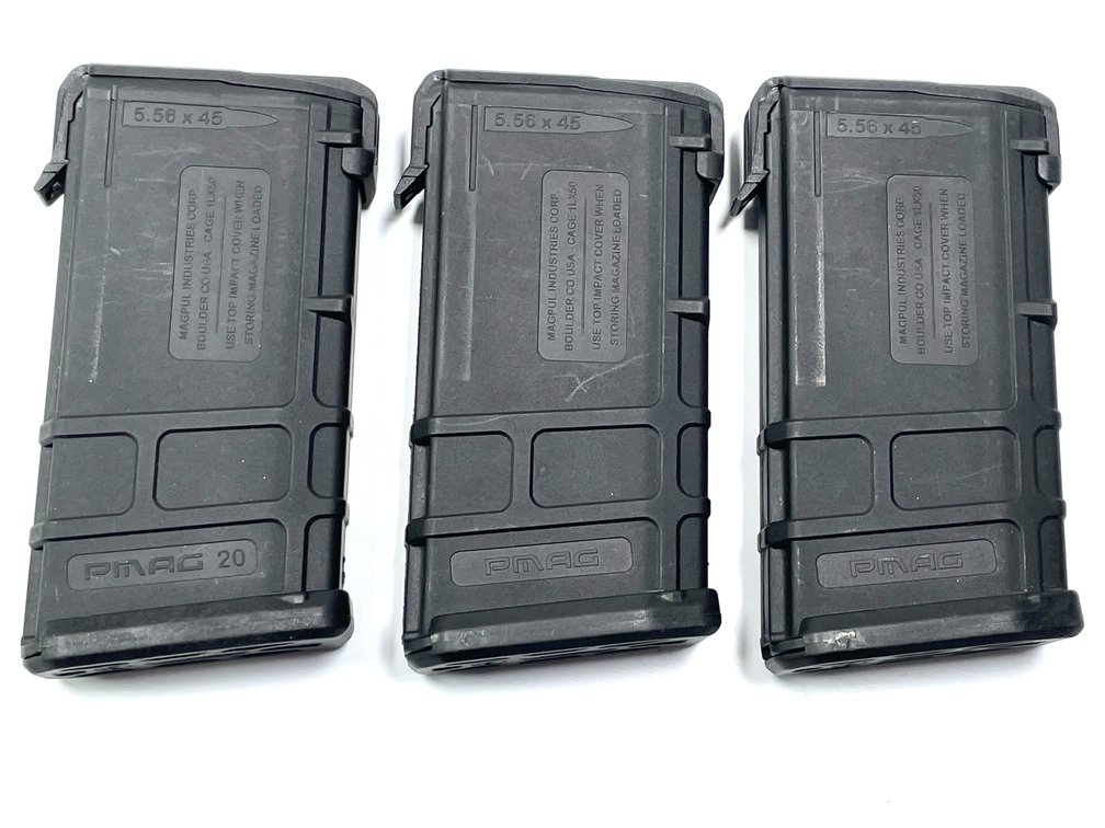 3 Magpul PMAG 20 5.56x45mm AR/M4 Magazines