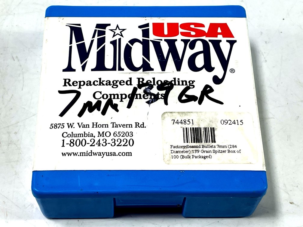 7mm - 100-count Box of MidwayUSA 139-grain Factory Second Bullets