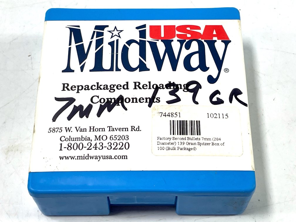 7mm - 100-count Box of MidwayUSA 139-grain Bullets