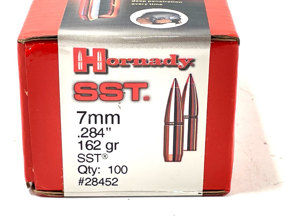 7mm .284 Caliber - 100-count Box of Hornady 162-grain SST Bullets