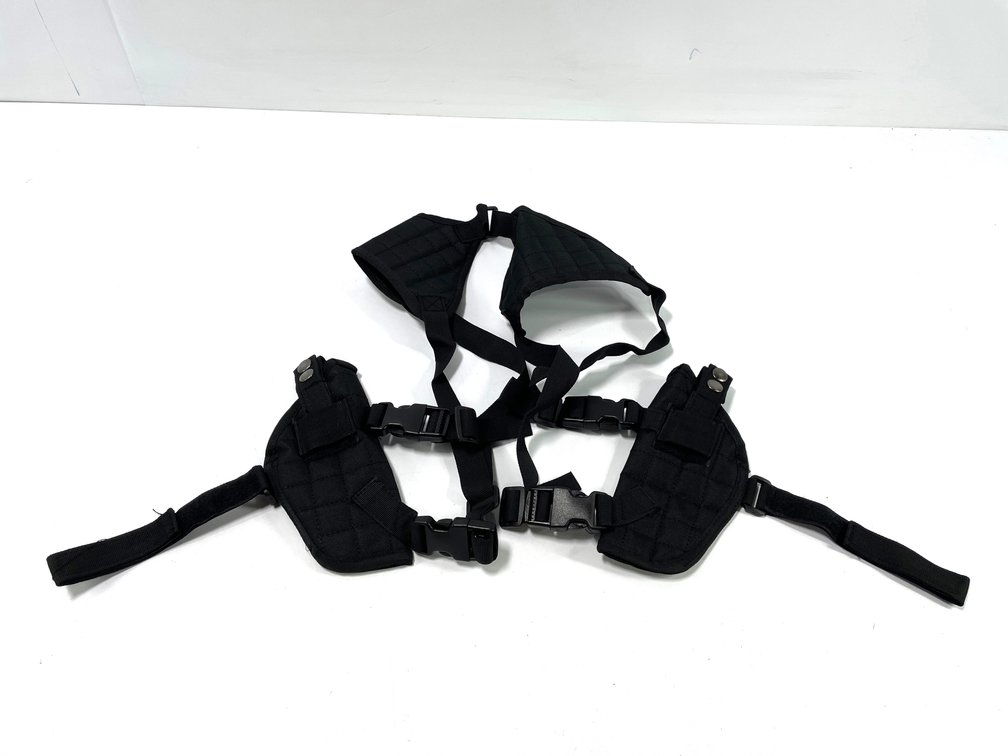 Black Nylon Double Shoulder Holster Rig
