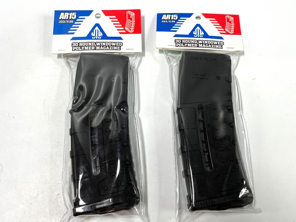 Two UTG AR15 .223/5.56 30-Round Windowed Polymer Magazines