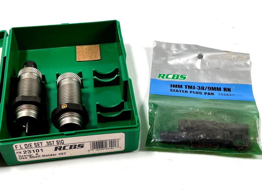 RCBS .357 SIG F L Die Set & 9MM Seater Plug Pak