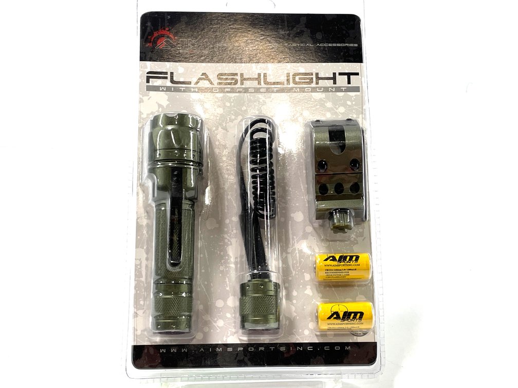 AIM Sports 180-Lumen Tactical Flashlight with Offset Mount