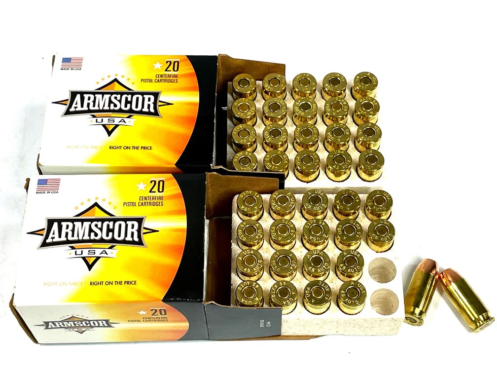 .45 ACP - Two 20-round Boxes of Armscor 230-grain JHP Ammunition