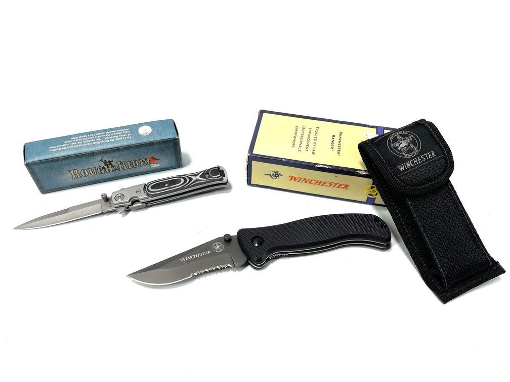 Winchester Ranger and Rough Rider Folding Knives with Boxes
