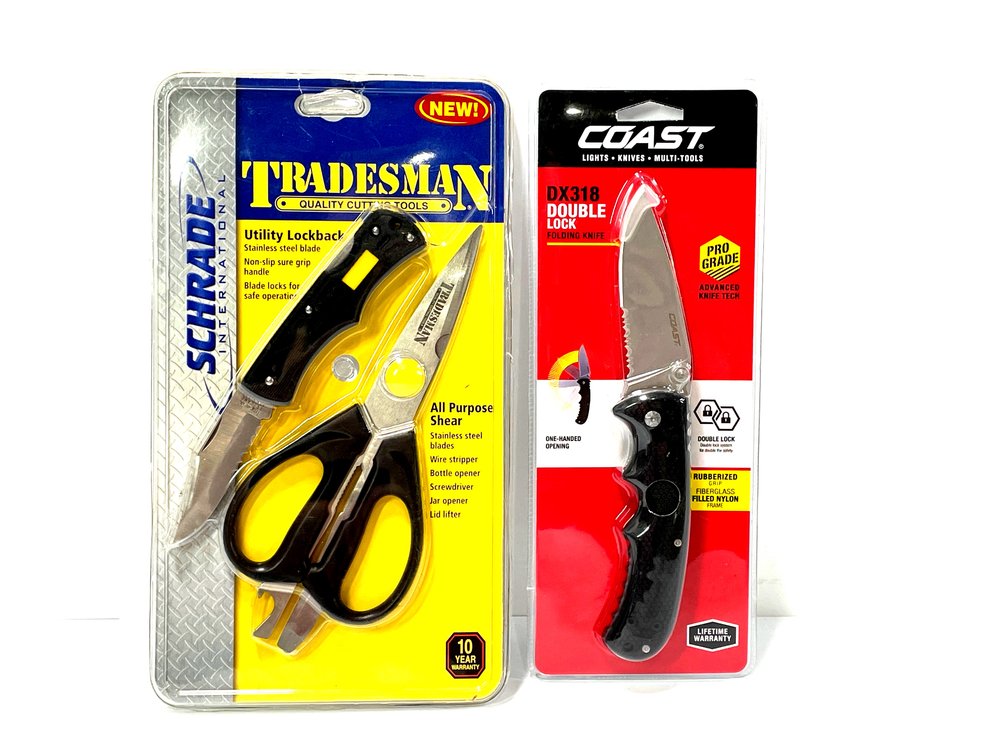 Schrade Tradesman Utility Combo & COAST DX318 Folding Knife