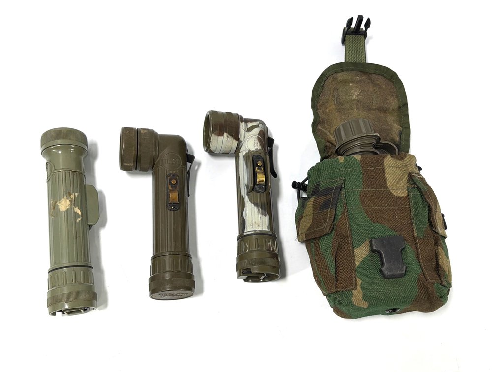 Military Flashlights including MX-991/U & TL-122(D) with Canteen