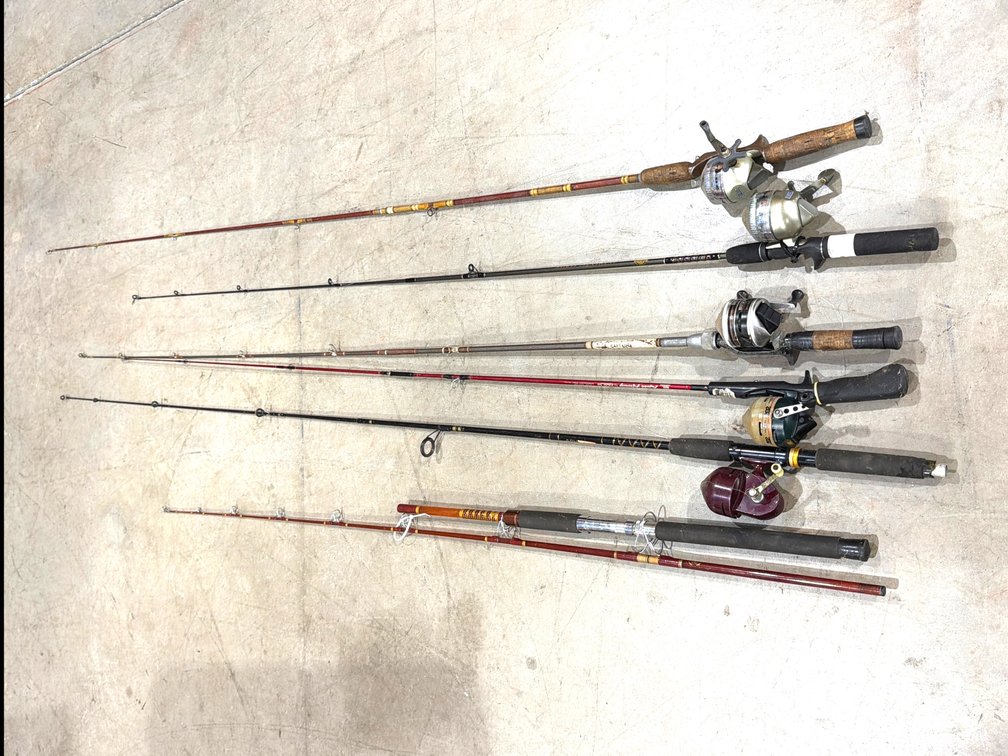 Seven Zebco, South Bend & Captain Spincast Fishing Rod Combos