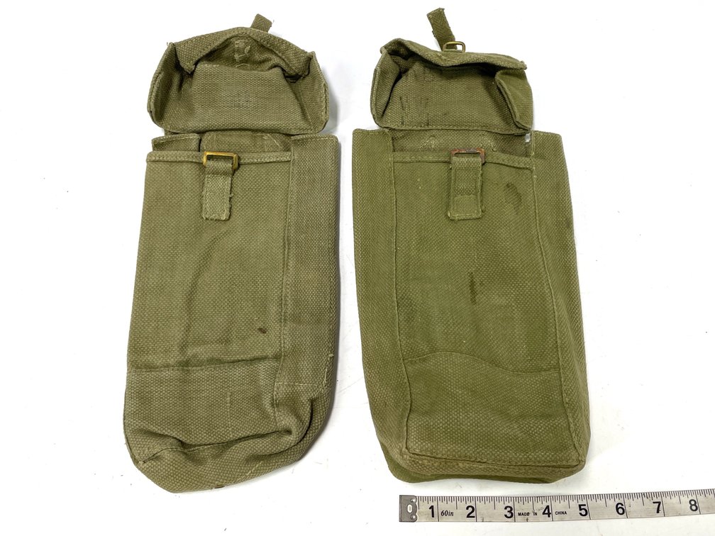 Pair of Vintage Military Canvas Web Utility Pouches