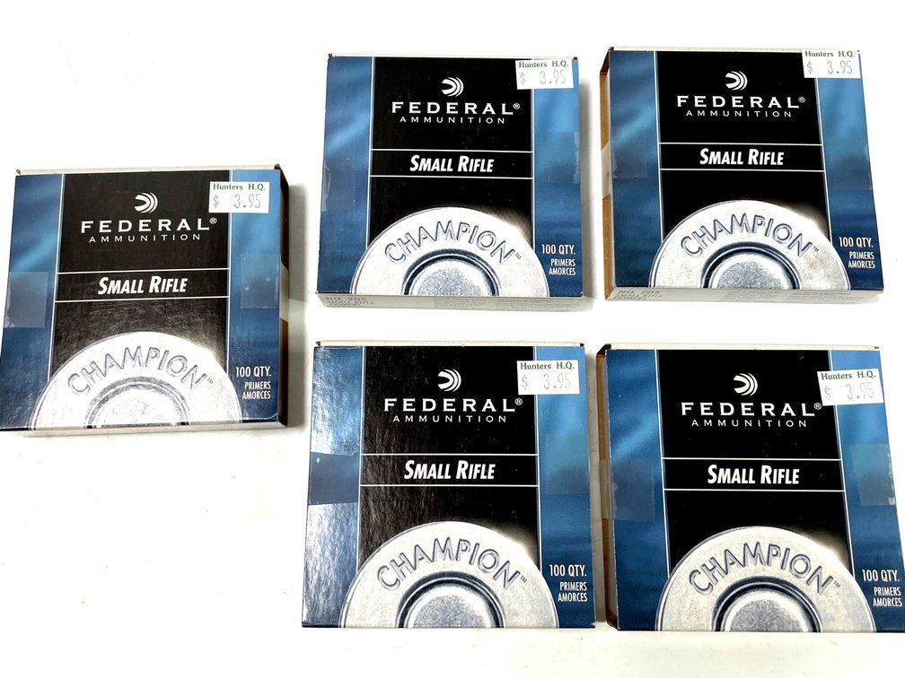 Small Rifle Primers - 5 Boxes of Federal Champion No. 205