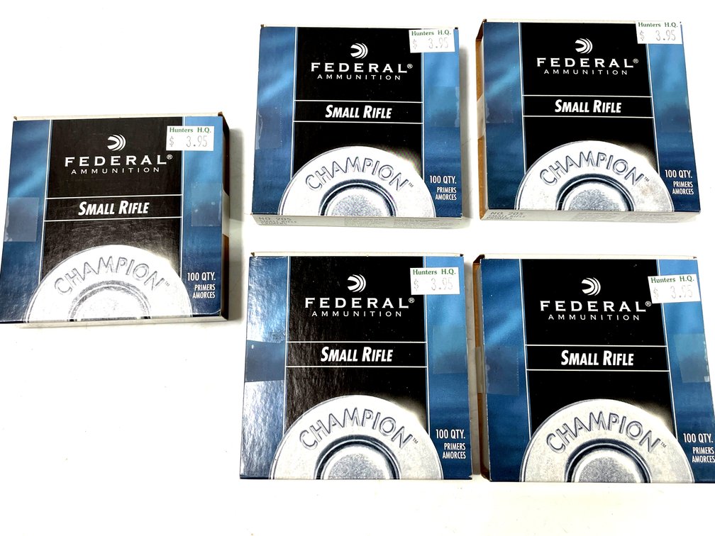 Small Rifle Primers - 5 Boxes of Federal Champion No. 205