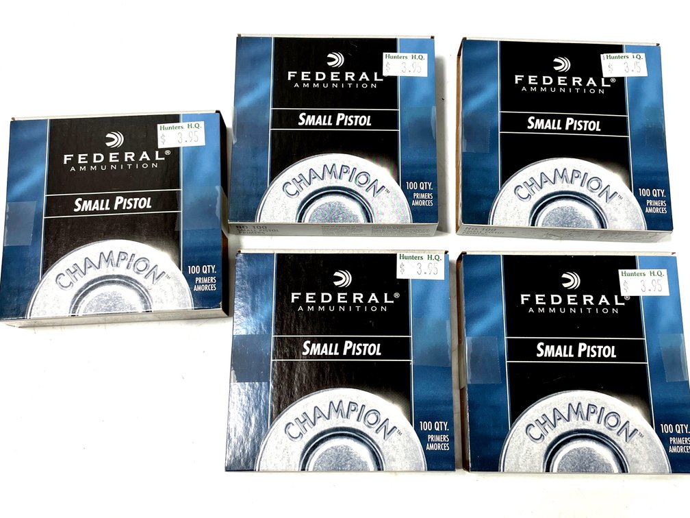 Federal Champion No. 100 Small Pistol Primers - 5 Boxes