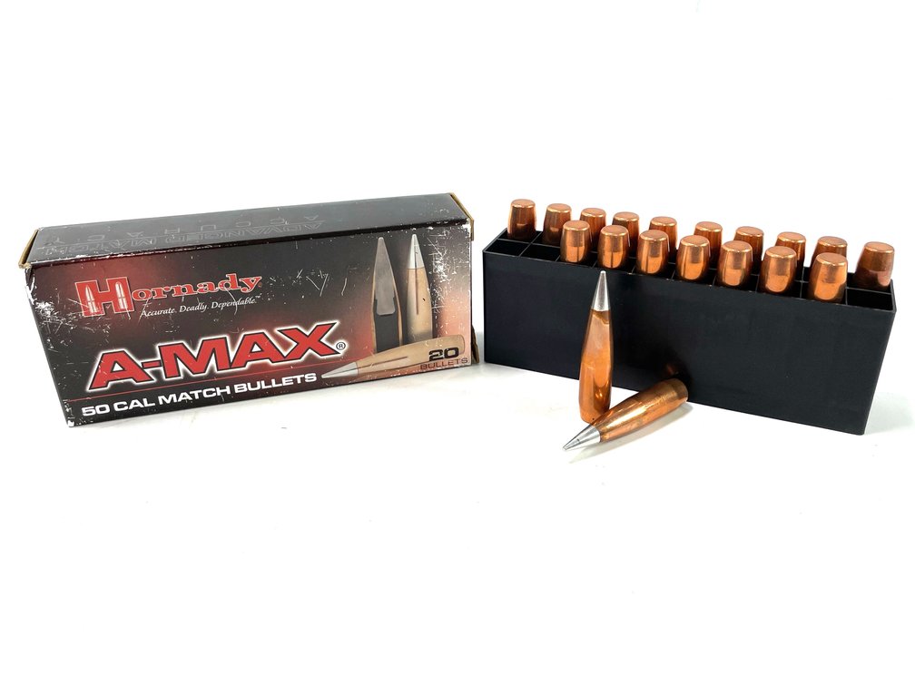 50 Cal - 19-count Box of Hornady 750-grain A-MAX Match Bullets
