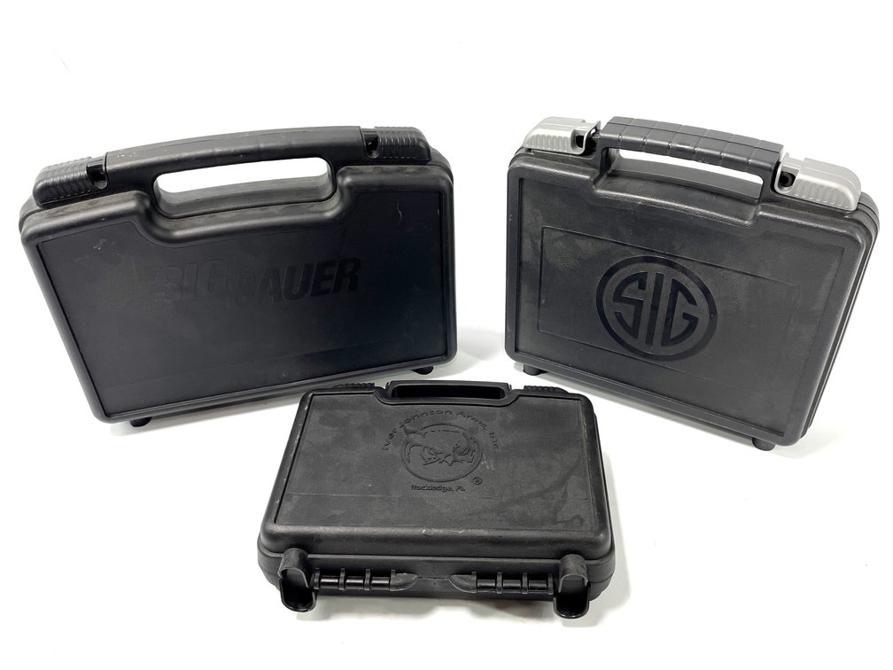 Three Factory Pistol Hard Cases - Sig Sauer & Iver Johnson