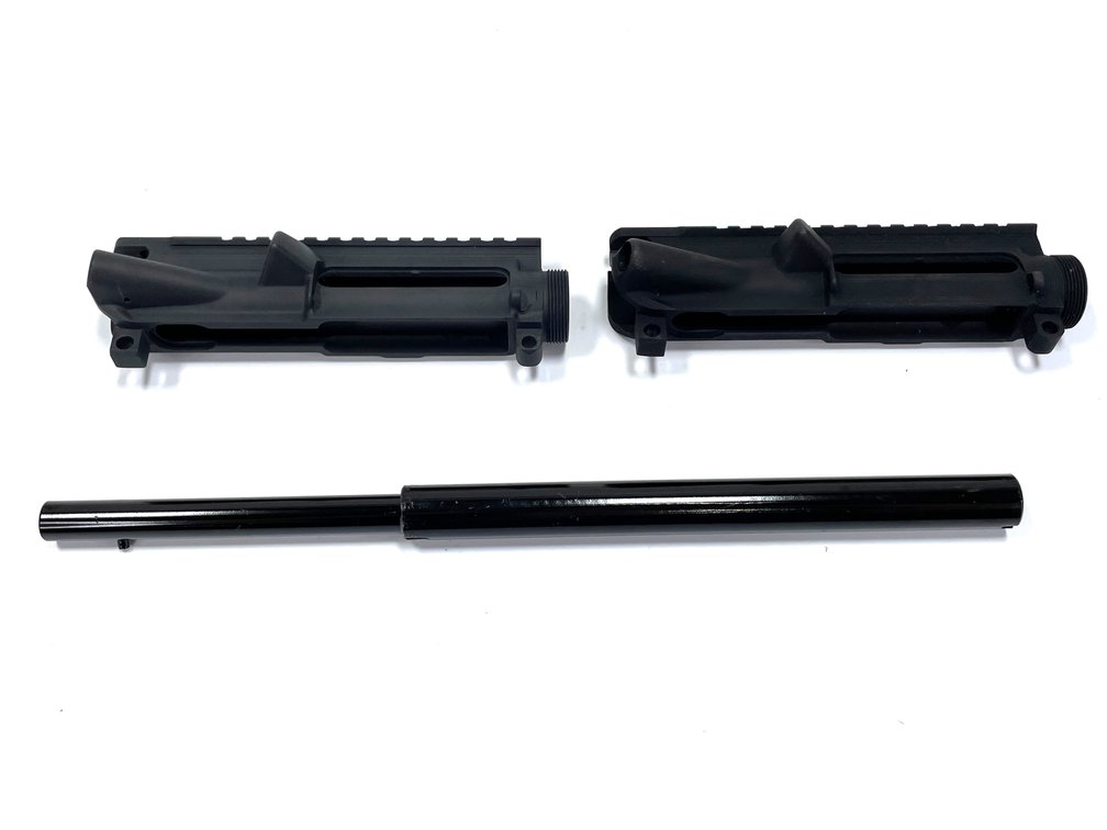Two AR-15 Stripped Upper Receivers & Pistol Buffer Tube
