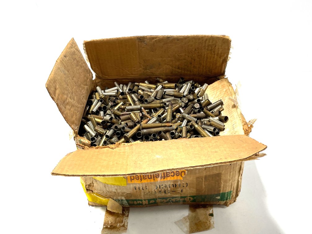 Mixed Caliber Spent Brass & Reloading Supplies - 1 Bulk Box