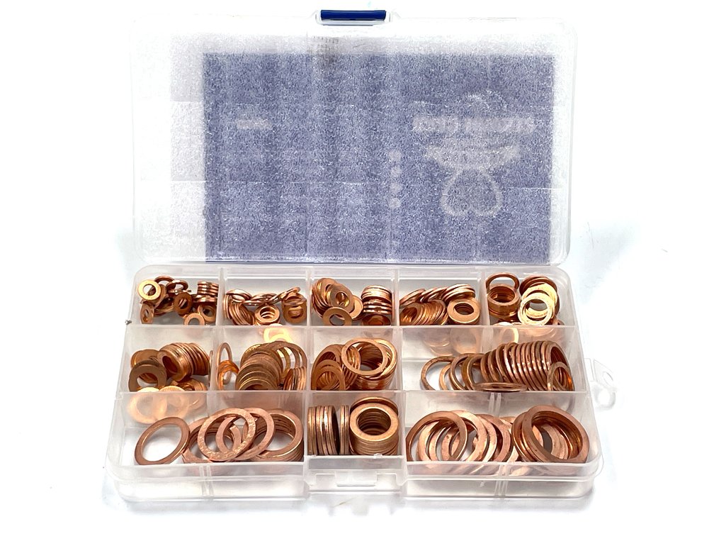 Glarks Metric Flat Copper Washer Assortment Kit