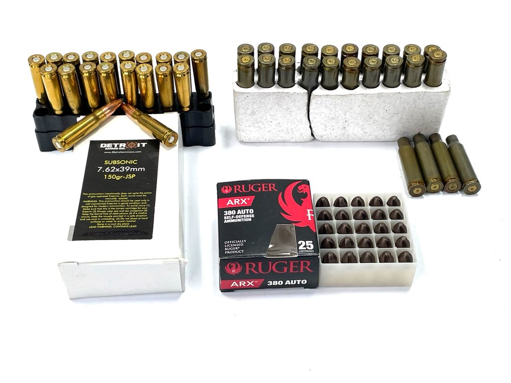 7.62x39mm & .380 Auto - Assorted Ammunition and Brass