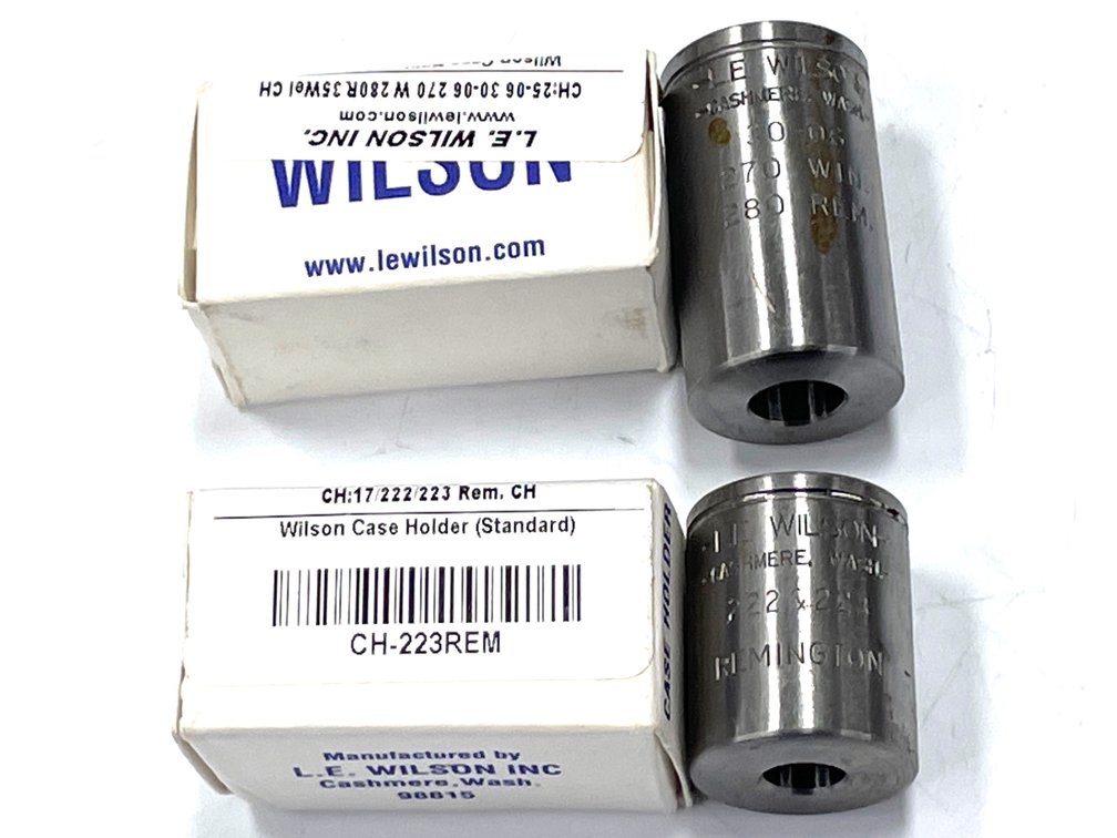 Two L.E. Wilson Cartridge Case Holders (.223 Rem & .30-06)