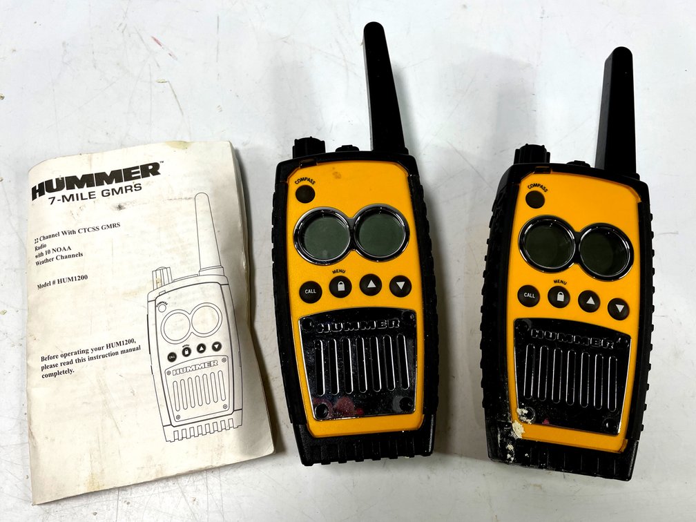 Pair of HUMMER Model HUM1200 7-Mile GMRS Two-Way Radios