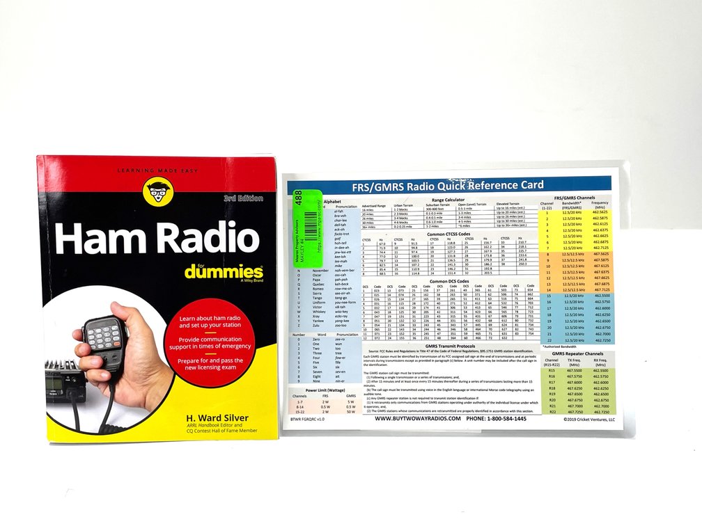 Ham Radio For Dummies Book & FRS/GMRS Quick Reference Card