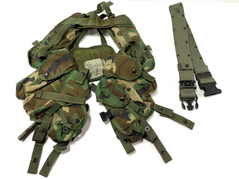 USGI Woodland Camouflage ETLBV & ALICE LC-2 Pistol Belt