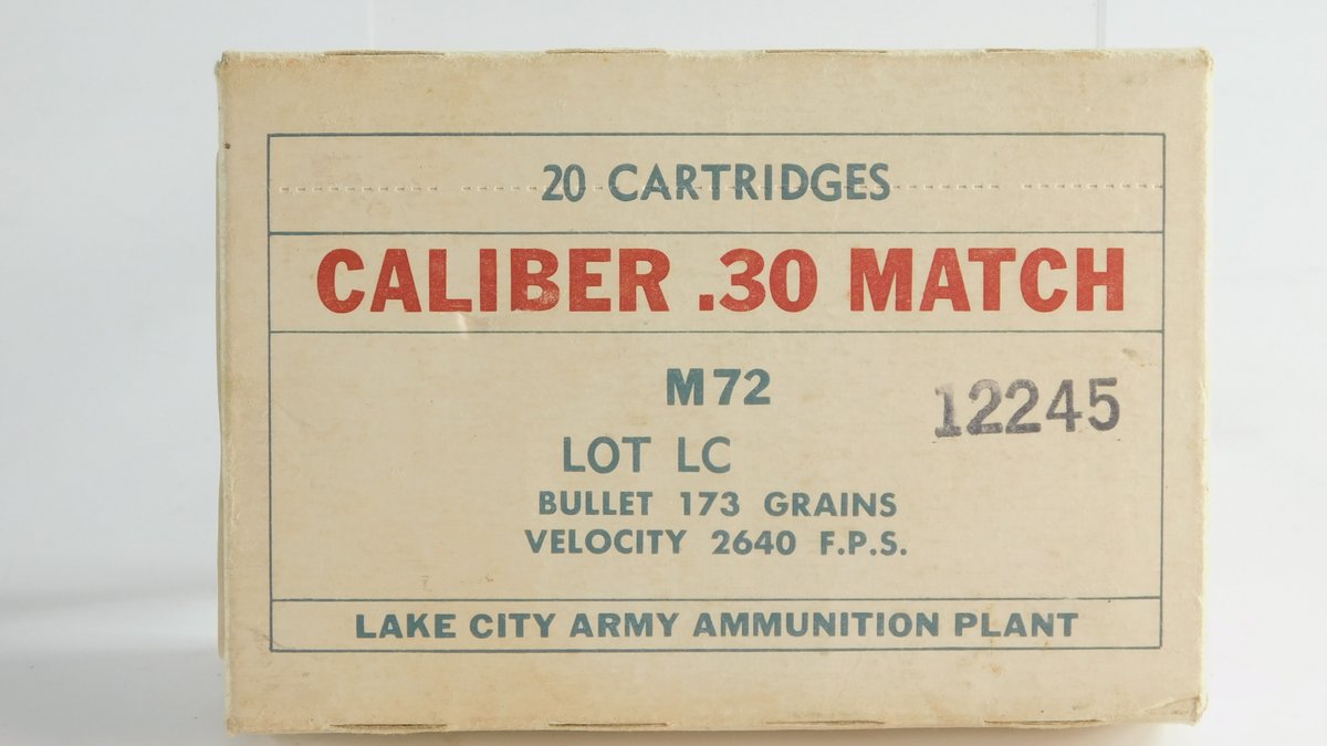 20 Rounds Lake City Army Ammunition Plant .30 Caliber Match 173 Grain