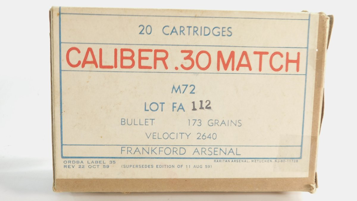 20 Rounds Frankford Arsenal .30 Caliber Match 173 Grain