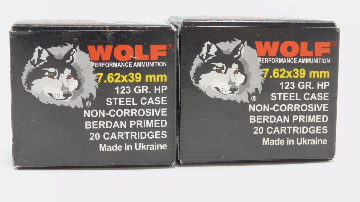 40 Rounds WOLF 7.62x39 123 Grain HP