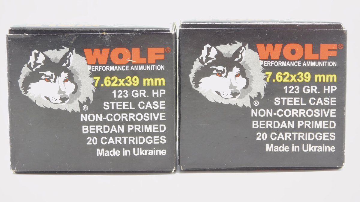 40 Rounds WOLF 7.62x39 123 Grain HP