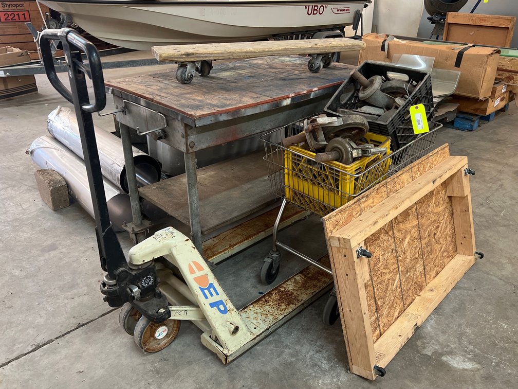Pallet Jack, Assorted Carts, Dollies, and Casters